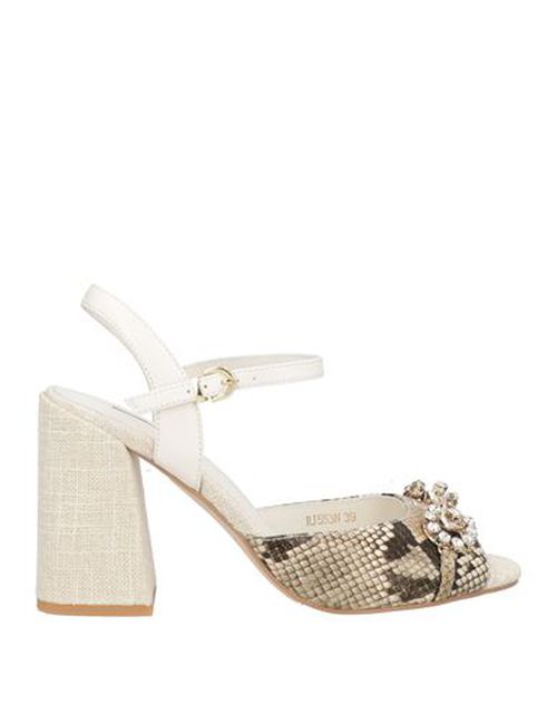 Woman Sandals Beige Size 10 Leather