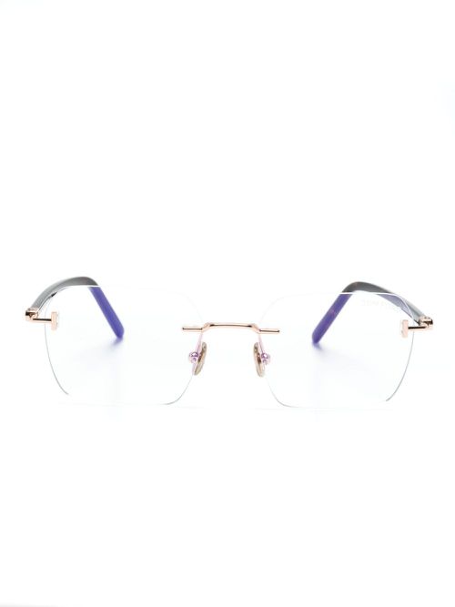 Rimless rectangle-frame glasses - Gold