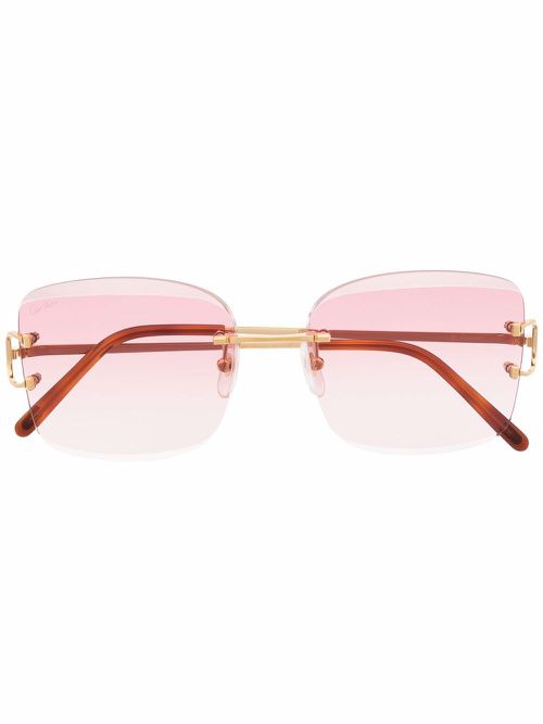 Square-frame gradient sunglasses - Gold