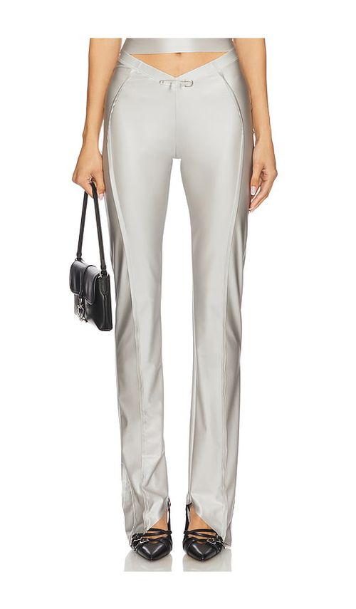 SAMI MIRO VINTAGE Asymmetric Pant in Metallic Silver, grey. -  XS also in