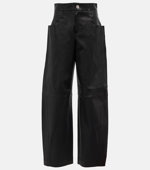 Cassidy high-rise wide-leg suede pants