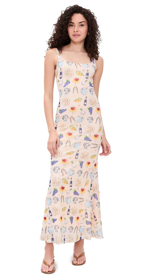 Eurosummer Print Mesh Maxi Dress Multi