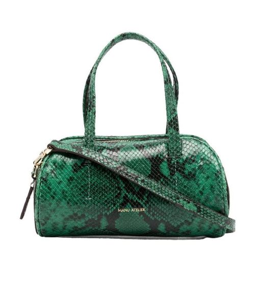 Snakeskin-effect bowling bag