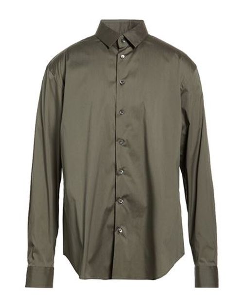Man Shirt Military green Size 15 ½ Cotton, Polyamide, Elastane