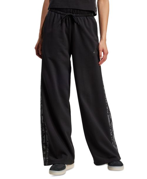 Women's Leopard-Print Stripes Relaxed Wide-Leg Pants - Black/multicolor