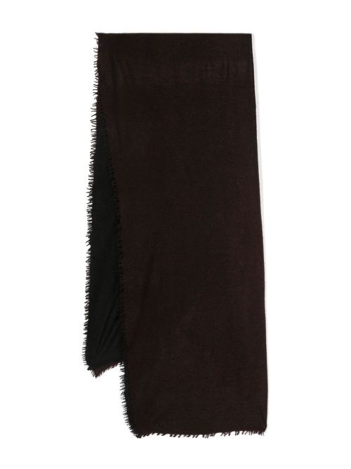 Frayed brim cashmere scarf - Brown