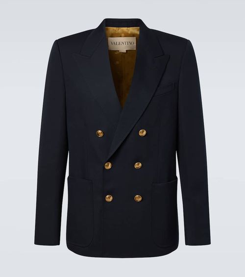 Double-breasted virgin wool blazer