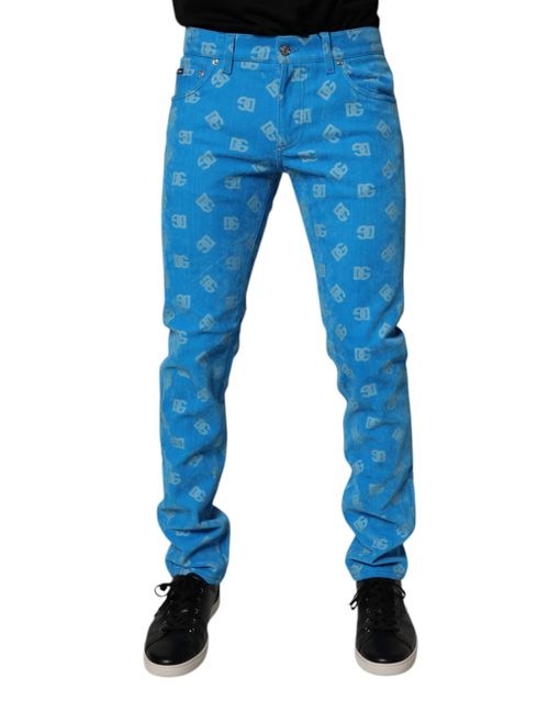 Logo-Print Denim Jeans — Blue