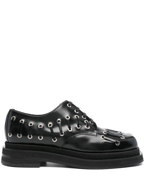 Decorative-stitching Derby shoes - Black