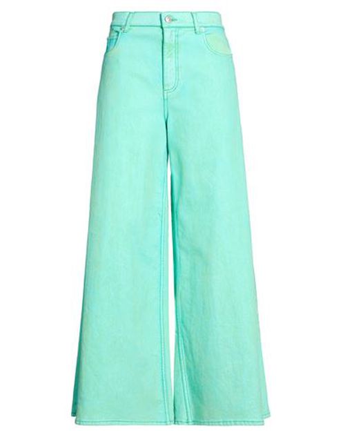 Woman Pants Green Size 4 Cotton, Acrylic, Viscose, Elastane, Calfskin