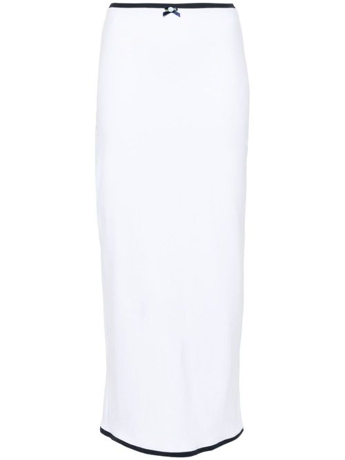 Contrast-trim maxi skirt - White