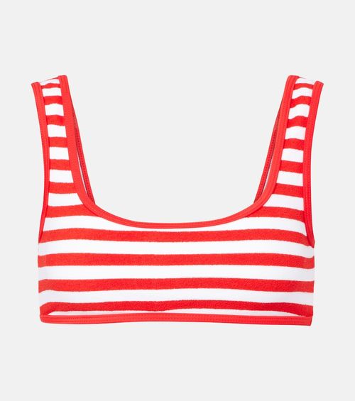 Rounded Edges striped bikini top