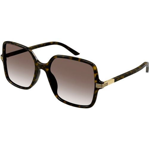 Gucci Woman Gucci GG1449S 002 Sunglasses Acetate Havana Brown Squared Normal Shaded