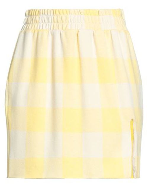 Woman Mini skirt Yellow Size M Polyester, Cotton, Elastane