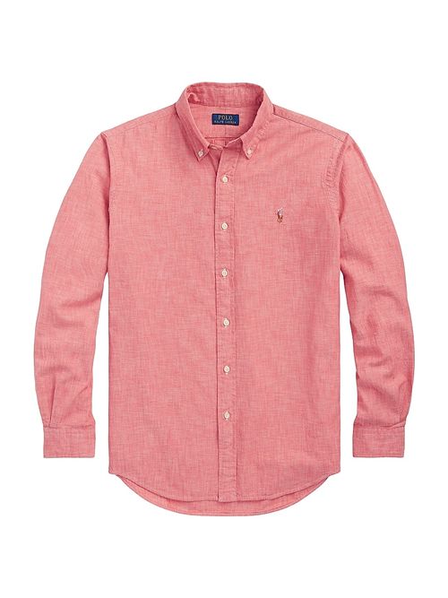 Men's Chambray Sport Shirt - Nautical Red White