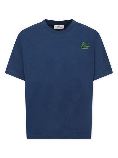 Logo-embroidered T-shirt - Blue