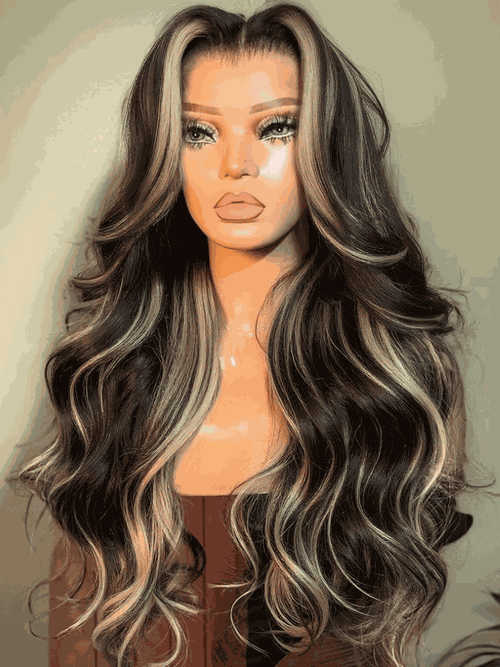 7x5 Bye-Bye Knots Wig Lace Loose Wave Butterscotch Highlights Brown 150% Density