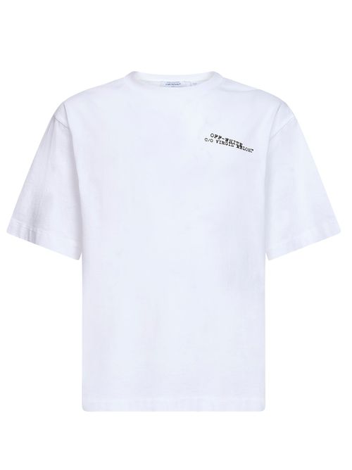 Type Arrow Logo-Printed Cotton T-shirt — White