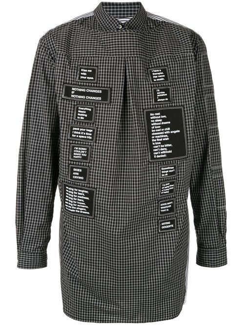 Deconstructed patch logo shirt - Black