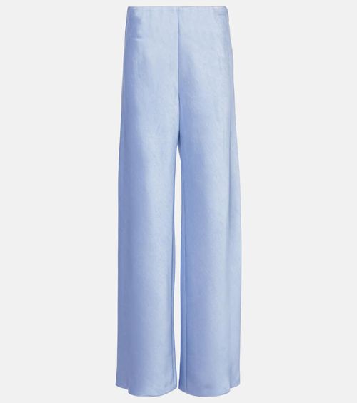 High-rise satin wide-leg pants