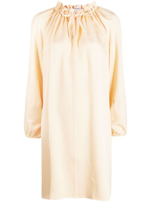 Tie-fastening wide-sleeves dress - Yellow