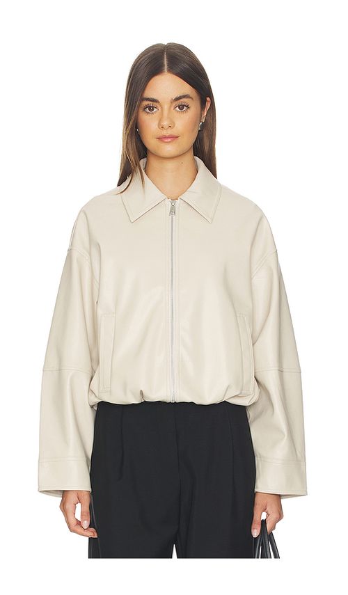 Apparis Ada Sans Leather Jacket in Beige. M. Also in