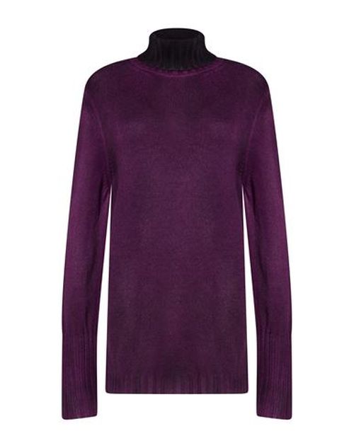 Woman Turtleneck Plum Size L Virgin Wool, Cashmere