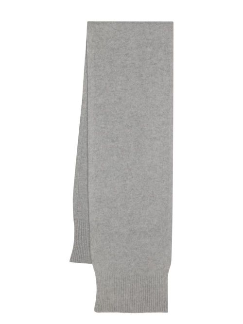 Ribbed-edge virgin wool scarf - Grey