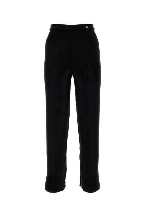 Viscose Blend Trousers — Black