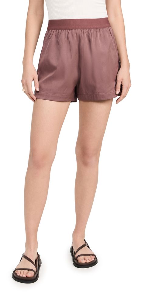 Drapey Suiting Pull On Shorts Cinnamon 