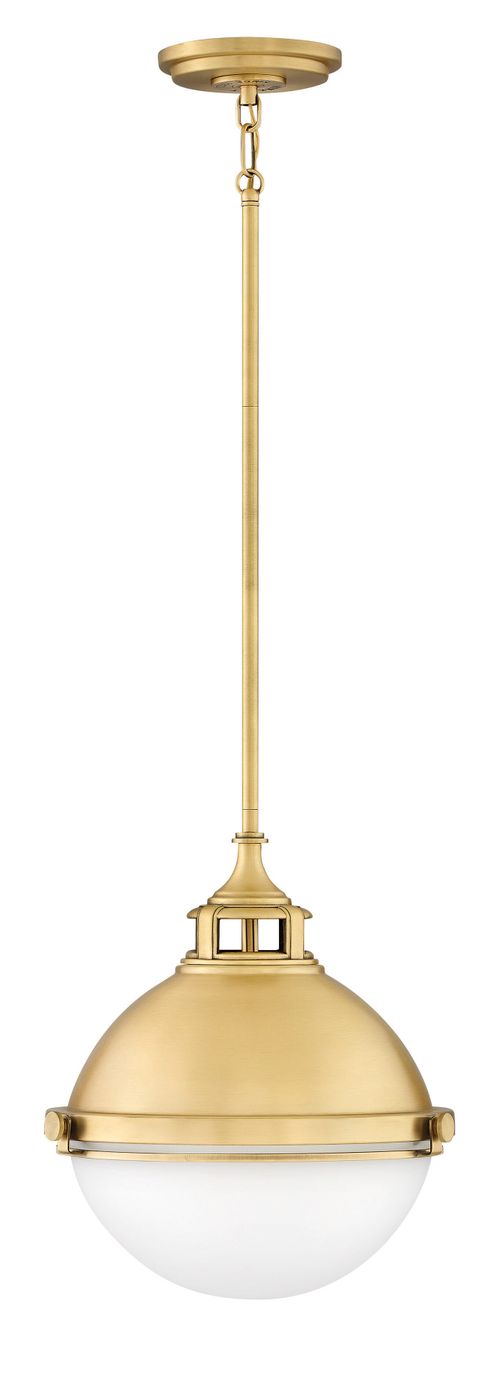 Satin Brass LED Pendant from the Fletcher Collection