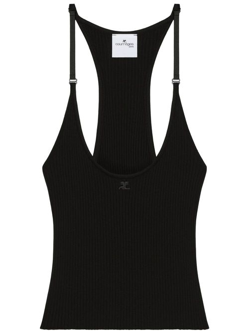 Scuba-knit tank top - Black