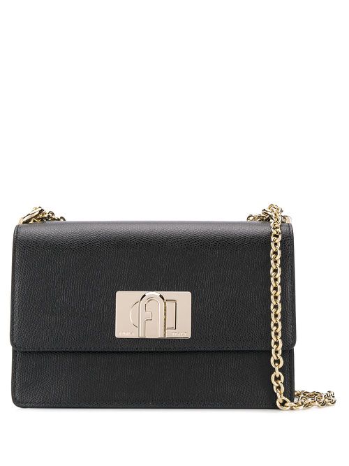Monogram clasp crossbody bag - Black