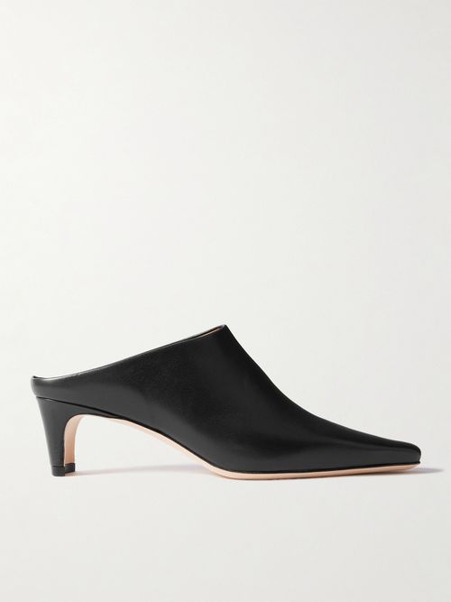 Wally Leather Mules - Black