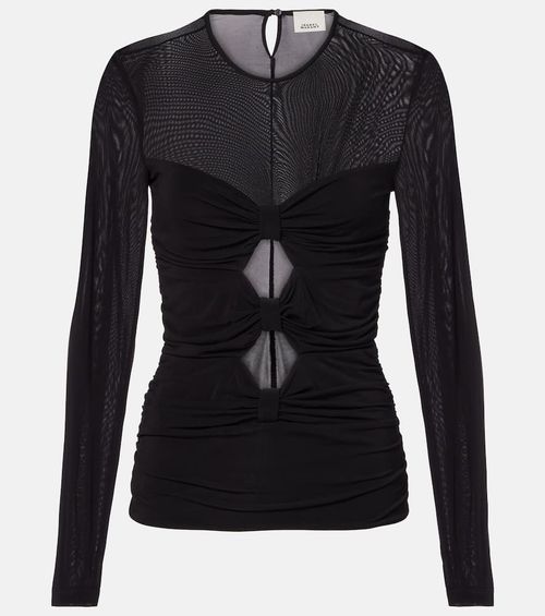 Gladice cutout gathered jersey top