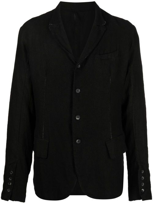Buttoned Peter Pan-collar blazer - Black