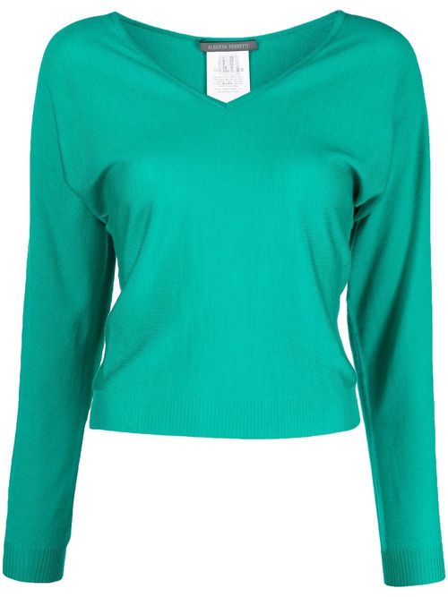 V-neck sweatshirt - Green