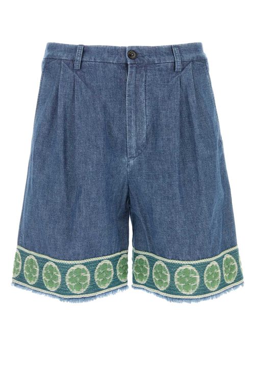Denim Bermuda Shorts — Blue