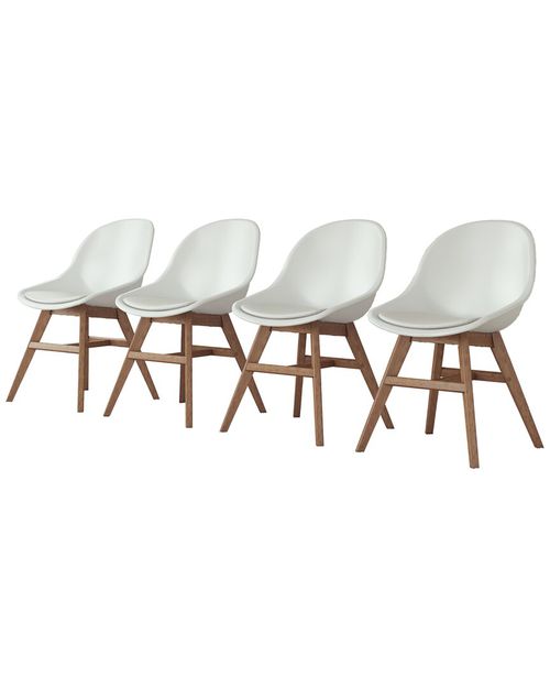Midtown Concept 4Pc Indoor Side Chairs White W Cushions
