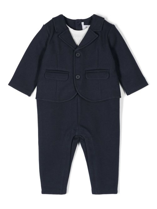Logo-print romper - Blue