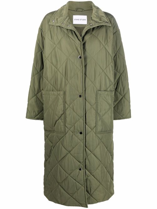 Recycled polyester quilted coat - Green