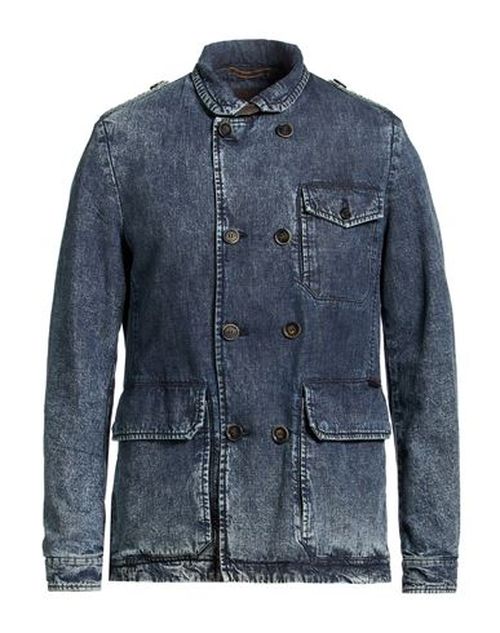 Man Denim outerwear Blue Size 38 Cotton