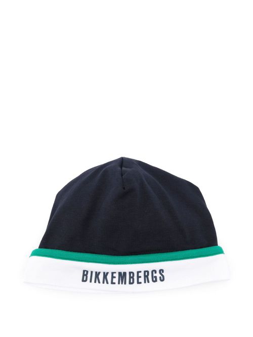 Embroidered-logo beanie hat - Blue