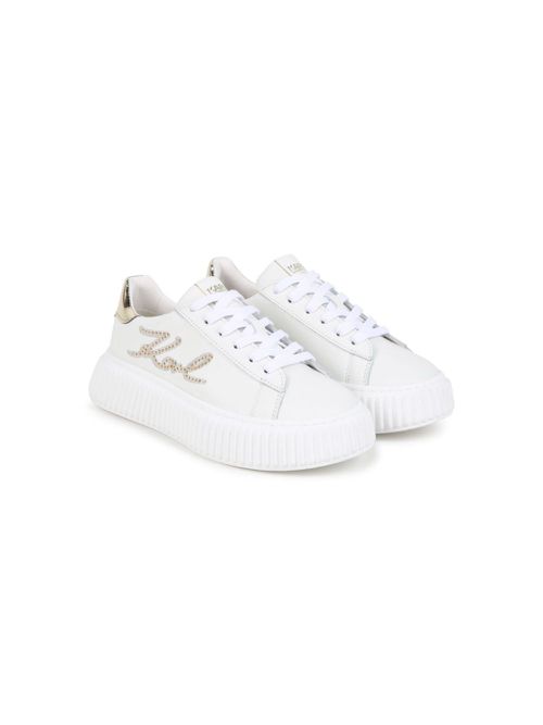 Rhinestone embellishment trainers - White