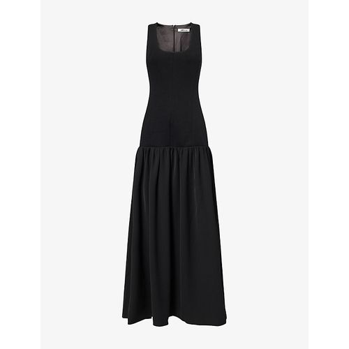 Womens Dropped Waist Cotton-Jersey Maxi Dress