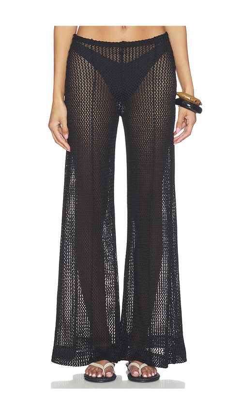 Ripley Rader Fishnet Wide Leg Pant in Black. - L also in S