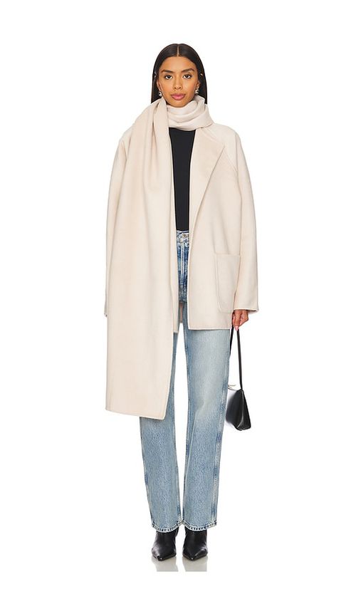 EAVES Osher Wool Coat in Ivory - Ivory. L also in S