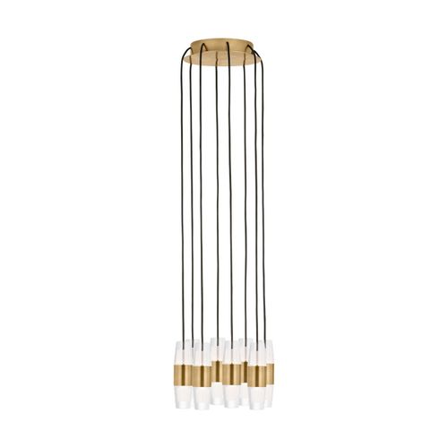 Natural Brass LED Chandelier from the Lassell Collection