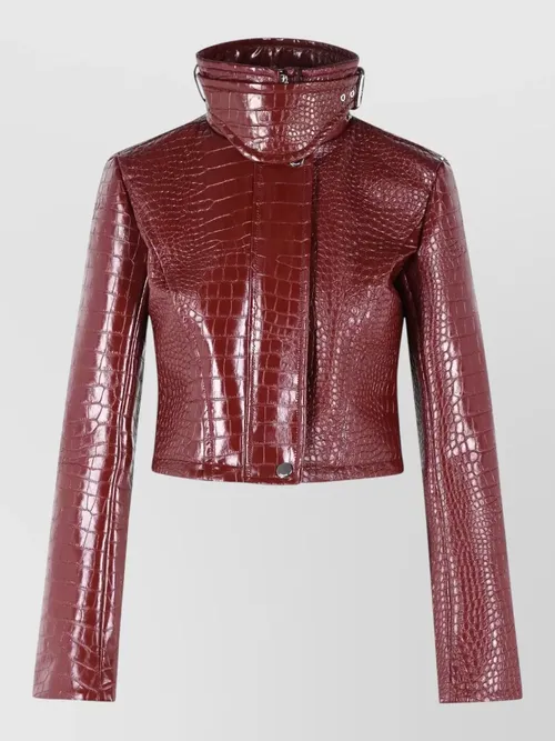 Sportmax - sultan cropped jacket alligator pattern leather