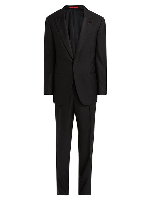 Men's Peak-Lapel Wool Tuxedo - Black